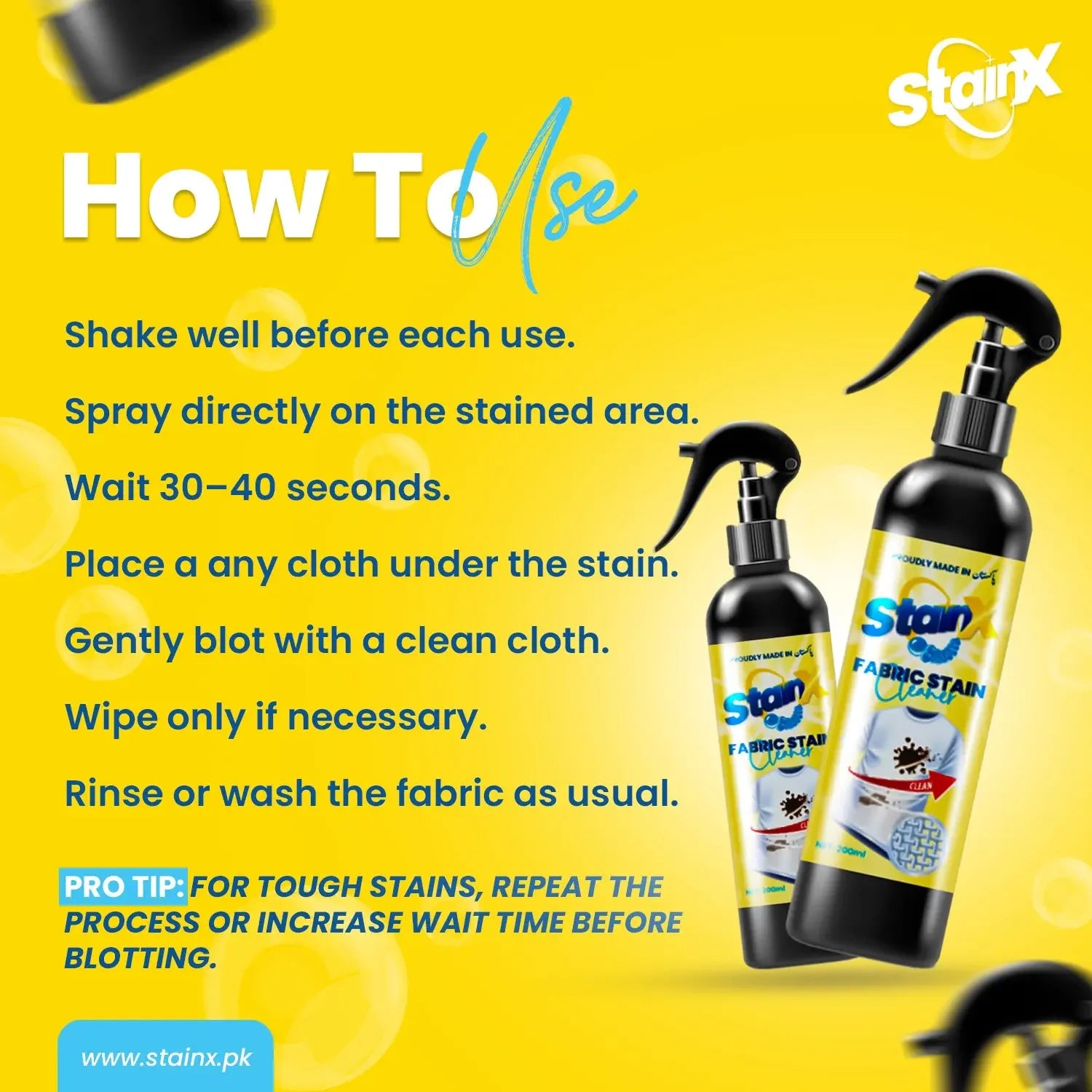StainX - Fabric Stain Remover Spray For Your Clothes Stainx